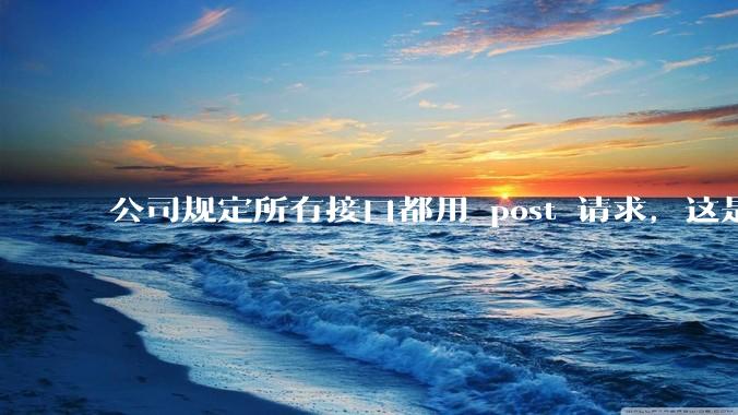 公司规定所有接口都用 post 请求,这是为什么?
